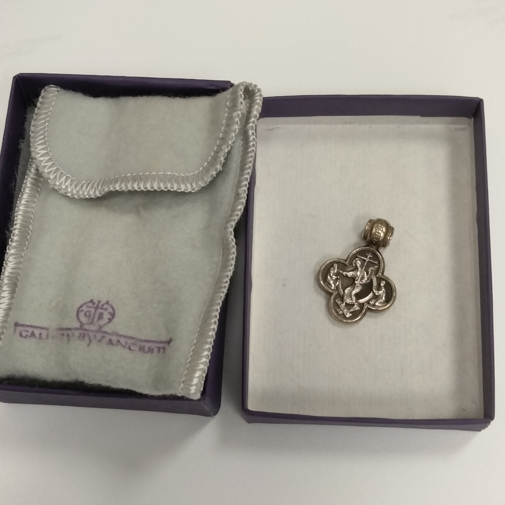 silver Orthodox cross pendant